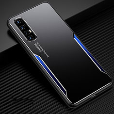 Funda Lujo Marco de Aluminio Carcasa T01 para Oppo Reno3 Pro Azul