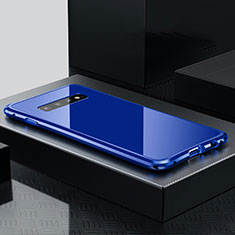 Funda Lujo Marco de Aluminio Carcasa T01 para Samsung Galaxy S10 Plus Azul