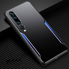 Funda Lujo Marco de Aluminio Carcasa T01 para Xiaomi Mi 10 Azul