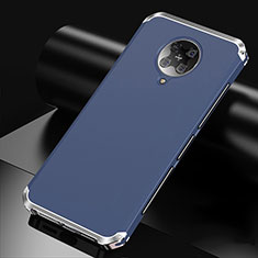 Funda Lujo Marco de Aluminio Carcasa T01 para Xiaomi Poco F2 Pro Azul
