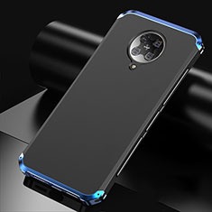 Funda Lujo Marco de Aluminio Carcasa T01 para Xiaomi Poco F2 Pro Azul y Negro