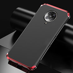 Funda Lujo Marco de Aluminio Carcasa T01 para Xiaomi Poco F2 Pro Rojo y Negro