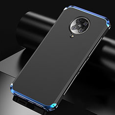 Funda Lujo Marco de Aluminio Carcasa T01 para Xiaomi Redmi K30 Pro 5G Azul y Negro