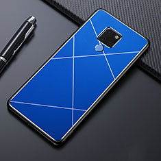 Funda Lujo Marco de Aluminio Carcasa T02 para Huawei Mate 20 Azul