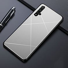 Funda Lujo Marco de Aluminio Carcasa T02 para Huawei Nova 5T Plata