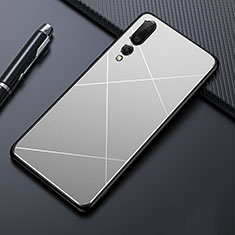 Funda Lujo Marco de Aluminio Carcasa T02 para Huawei P20 Pro Plata