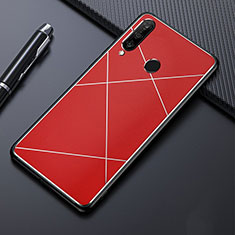 Funda Lujo Marco de Aluminio Carcasa T02 para Huawei P30 Lite Rojo