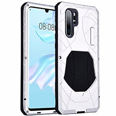 Funda Lujo Marco de Aluminio Carcasa T02 para Huawei P30 Pro New Edition Plata