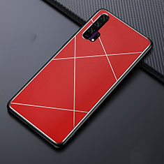 Funda Lujo Marco de Aluminio Carcasa T03 para Huawei Honor 20 Pro Rojo