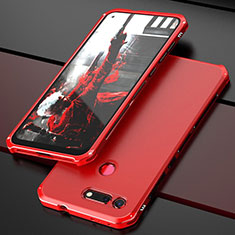 Funda Lujo Marco de Aluminio Carcasa T03 para Huawei Honor V20 Rojo