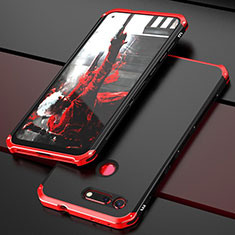 Funda Lujo Marco de Aluminio Carcasa T03 para Huawei Honor V20 Rojo y Negro