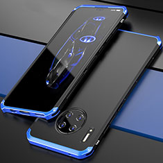 Funda Lujo Marco de Aluminio Carcasa T03 para Huawei Mate 30 Azul y Negro