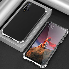 Funda Lujo Marco de Aluminio Carcasa T03 para Huawei Nova 5T Plata