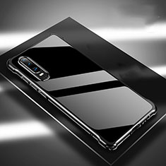Funda Lujo Marco de Aluminio Carcasa T03 para Huawei P30 Negro