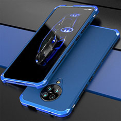 Funda Lujo Marco de Aluminio Carcasa T03 para Xiaomi Poco F2 Pro Azul