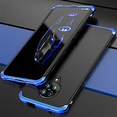 Funda Lujo Marco de Aluminio Carcasa T03 para Xiaomi Poco F2 Pro Azul y Negro