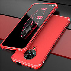 Funda Lujo Marco de Aluminio Carcasa T03 para Xiaomi Poco F2 Pro Rojo