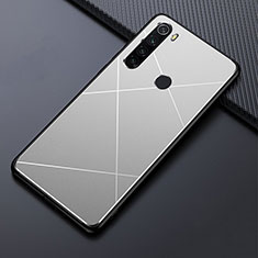 Funda Lujo Marco de Aluminio Carcasa T03 para Xiaomi Redmi Note 8 Plata