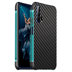 Funda Lujo Marco de Aluminio Carcasa T04 para Huawei Honor 20 Pro Cian