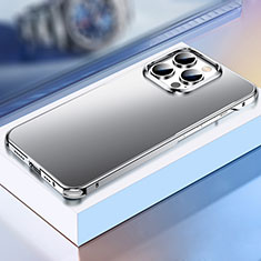 Funda Lujo Marco de Aluminio Carcasa TB1 para Apple iPhone 13 Pro Plata