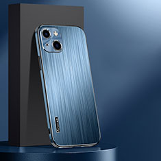Funda Lujo Marco de Aluminio y Silicona Carcasa Bumper AT1 para Apple iPhone 13 Azul