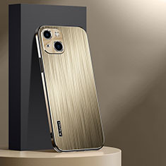 Funda Lujo Marco de Aluminio y Silicona Carcasa Bumper AT1 para Apple iPhone 13 Oro