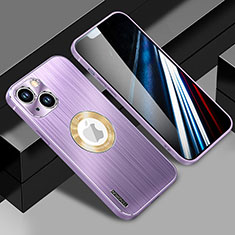 Funda Lujo Marco de Aluminio y Silicona Carcasa Bumper con Mag-Safe Magnetic JL1 para Apple iPhone 13 Morado