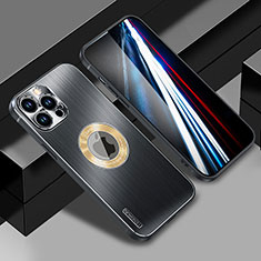 Funda Lujo Marco de Aluminio y Silicona Carcasa Bumper con Mag-Safe Magnetic JL1 para Apple iPhone 13 Pro Max Negro