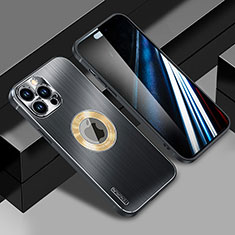 Funda Lujo Marco de Aluminio y Silicona Carcasa Bumper con Mag-Safe Magnetic JL1 para Apple iPhone 14 Pro Max Negro
