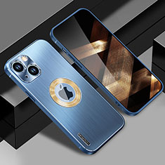 Funda Lujo Marco de Aluminio y Silicona Carcasa Bumper con Mag-Safe Magnetic JL1 para Apple iPhone 15 Azul