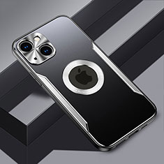 Funda Lujo Marco de Aluminio y Silicona Carcasa Bumper con Mag-Safe Magnetic JL3 para Apple iPhone 13 Plata
