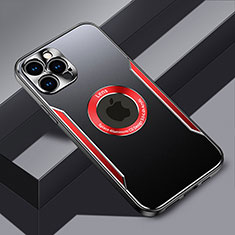 Funda Lujo Marco de Aluminio y Silicona Carcasa Bumper con Mag-Safe Magnetic JL3 para Apple iPhone 13 Pro Max Rojo