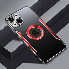 Funda Lujo Marco de Aluminio y Silicona Carcasa Bumper con Mag-Safe Magnetic JL3 para Apple iPhone 13 Rojo