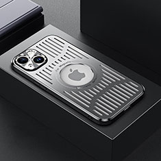 Funda Lujo Marco de Aluminio y Silicona Carcasa Bumper con Mag-Safe Magnetic TX1 para Apple iPhone 14 Plata