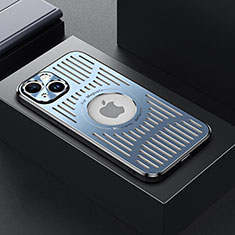 Funda Lujo Marco de Aluminio y Silicona Carcasa Bumper con Mag-Safe Magnetic TX1 para Apple iPhone 14 Plus Azul