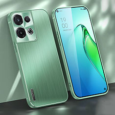 Funda Lujo Marco de Aluminio y Silicona Carcasa Bumper J01 para Oppo Reno8 5G Verde