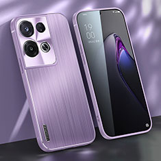 Funda Lujo Marco de Aluminio y Silicona Carcasa Bumper J01 para Oppo Reno8 Pro+ Plus 5G Morado