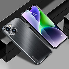 Funda Lujo Marco de Aluminio y Silicona Carcasa Bumper JL1 para Apple iPhone 14 Negro