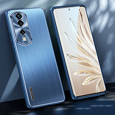 Funda Lujo Marco de Aluminio y Silicona Carcasa Bumper JL1 para Huawei Honor 70 Pro 5G Azul
