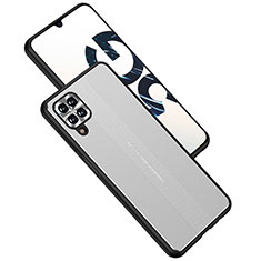 Funda Lujo Marco de Aluminio y Silicona Carcasa Bumper JL1 para Samsung Galaxy A12 Nacho Plata