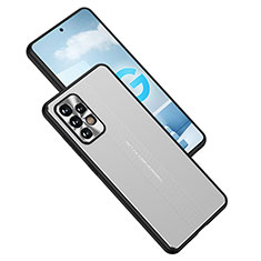 Funda Lujo Marco de Aluminio y Silicona Carcasa Bumper JL1 para Samsung Galaxy A52 5G Plata