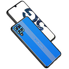 Funda Lujo Marco de Aluminio y Silicona Carcasa Bumper JL1 para Samsung Galaxy M12 Azul