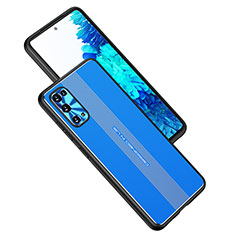 Funda Lujo Marco de Aluminio y Silicona Carcasa Bumper JL1 para Samsung Galaxy S20 FE 5G Azul