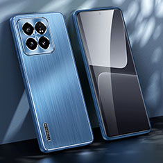 Funda Lujo Marco de Aluminio y Silicona Carcasa Bumper JL1 para Xiaomi Mi 14 Pro 5G Azul