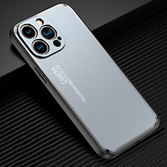 Funda Lujo Marco de Aluminio y Silicona Carcasa Bumper JL2 para Apple iPhone 13 Pro Azul