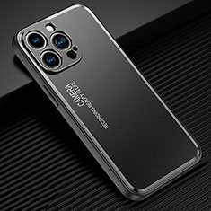 Funda Lujo Marco de Aluminio y Silicona Carcasa Bumper JL2 para Apple iPhone 15 Pro Max Negro