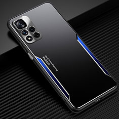 Funda Lujo Marco de Aluminio y Silicona Carcasa Bumper JL2 para Xiaomi Mi 11i 5G (2022) Azul