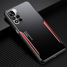 Funda Lujo Marco de Aluminio y Silicona Carcasa Bumper JL2 para Xiaomi Mi 11i 5G (2022) Rojo