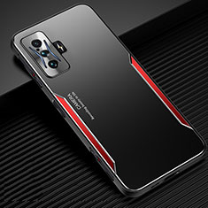 Funda Lujo Marco de Aluminio y Silicona Carcasa Bumper JL2 para Xiaomi Poco F4 GT 5G Rojo