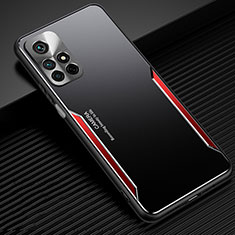 Funda Lujo Marco de Aluminio y Silicona Carcasa Bumper JL2 para Xiaomi Redmi Note 11 5G Rojo